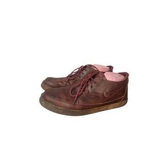Vintage Y2K Nike Rzol Burgundy Maroon Casual Shoe Size 12 Men's Leather Soft